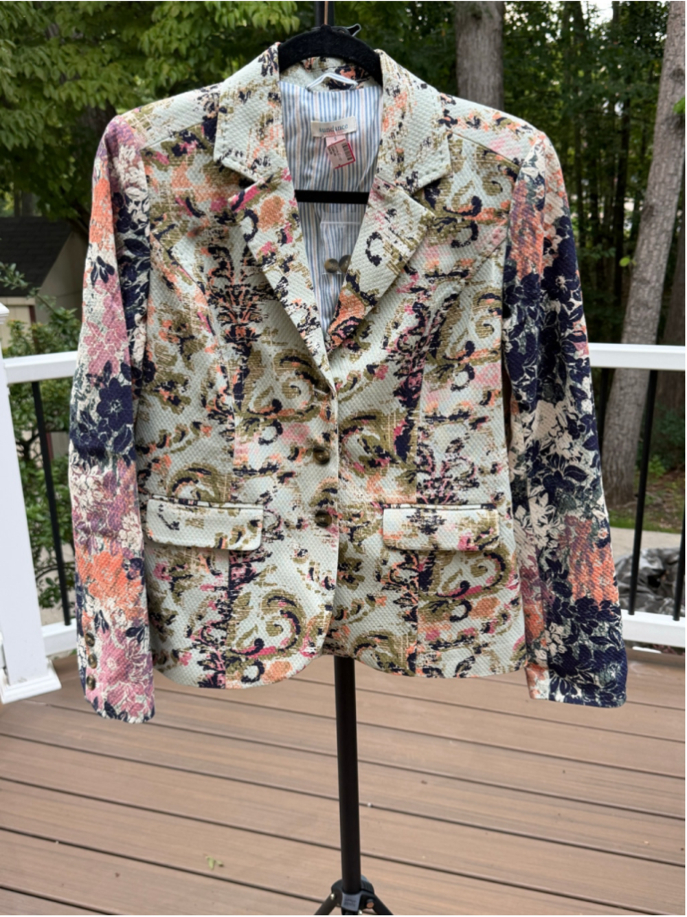 Sundance Multi-color Mixed Tapestry Pattern Floral Print Blazer, Size S, NWT